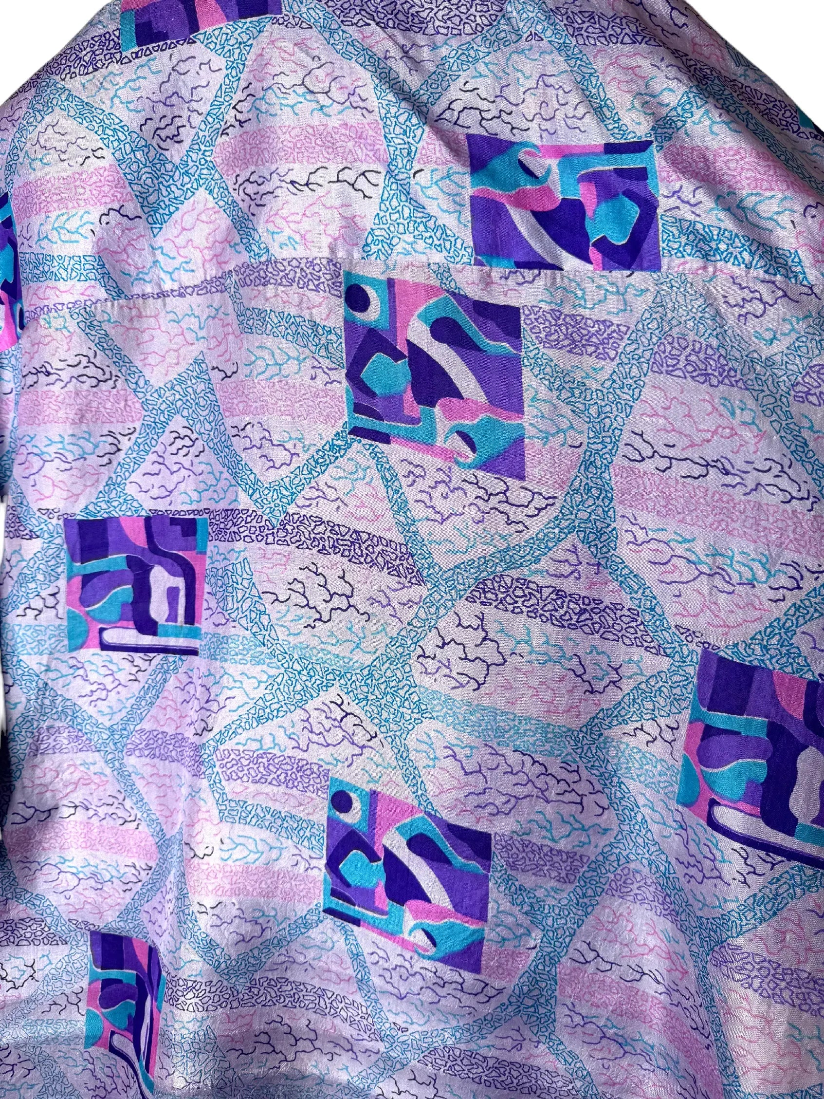 Camicia Etnica Sari Fantasia Geometrica Viola - M