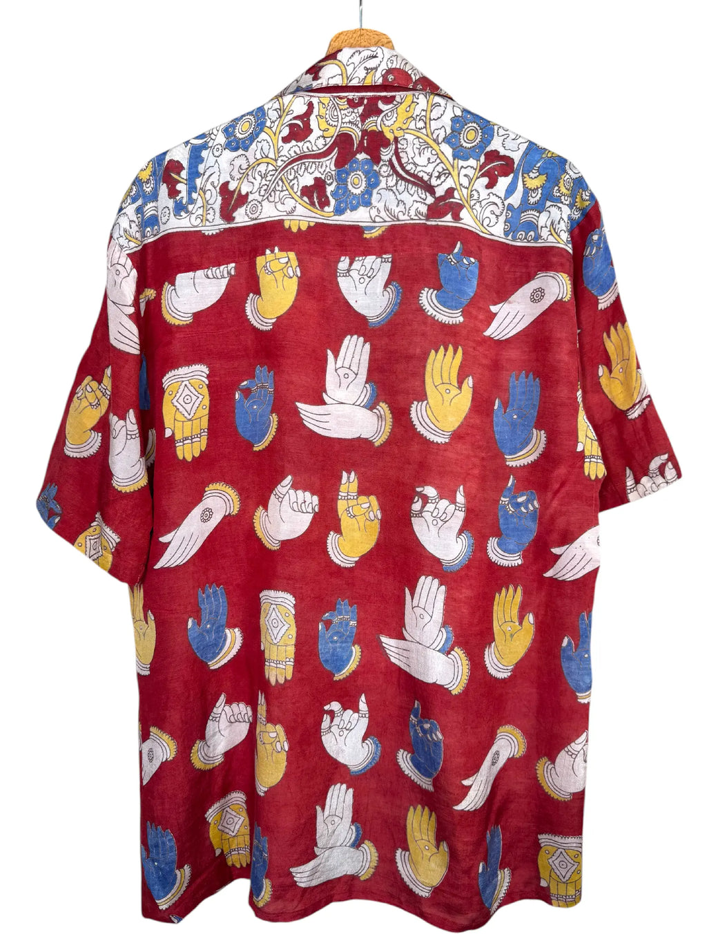 Camicia Etnica Kalamkari Mudra Rosso - Taglia S