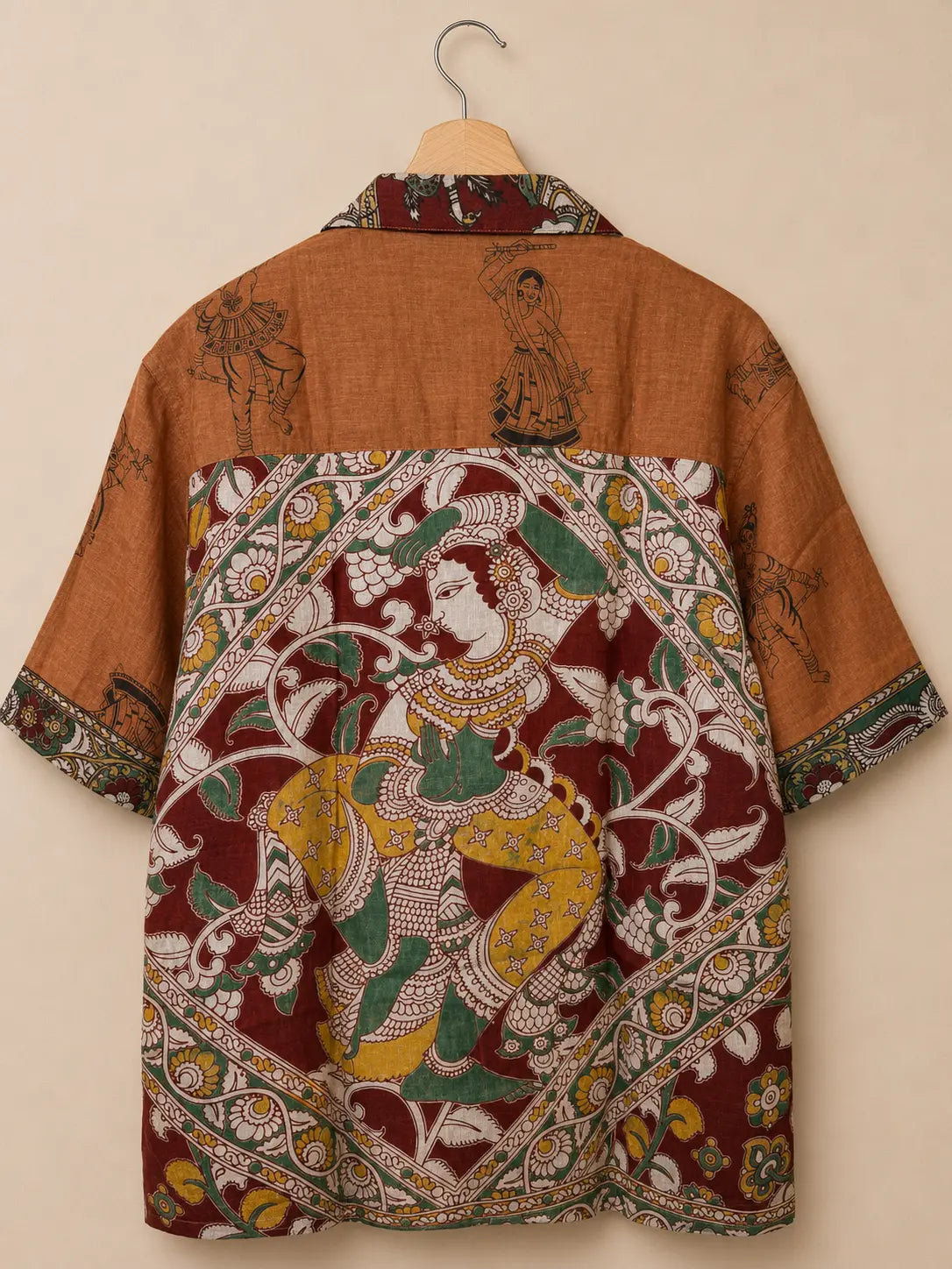 Camicia Etnica Sari Block Print Danzatrice - Taglia M