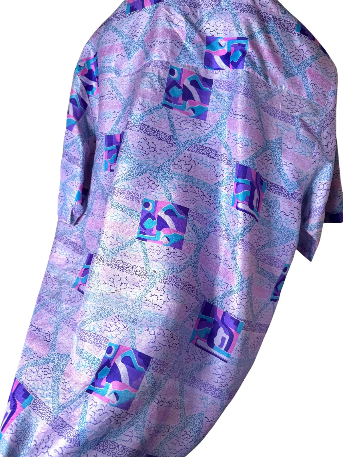 Camicia Etnica Sari Fantasia Geometrica Viola - M