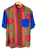 Camicia Particolare Blu e Fucsia - Sari - Taglia L