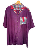 Camicia Etnica Kalamkari Figure Sacre Viola - Taglia M