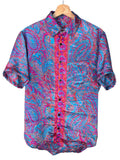 Camicia Etnica Sari Paisley Fucsia Turchese - Taglia M CAMICIE PARTICOLARI