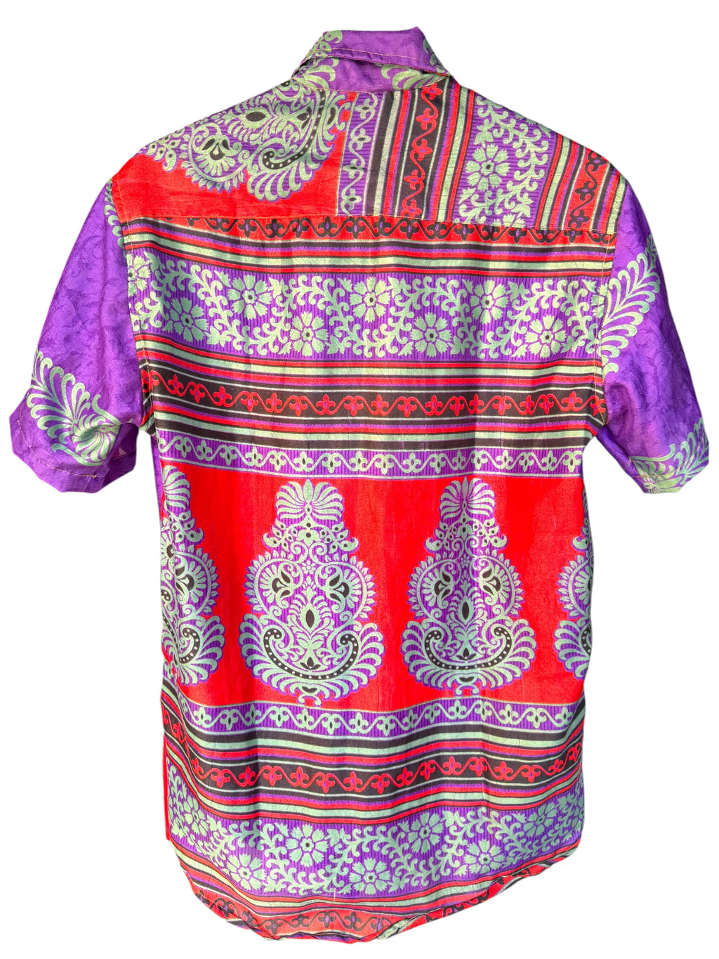 Camicia sari indiani unisex viola paisley etnica Unisex - taglia M
