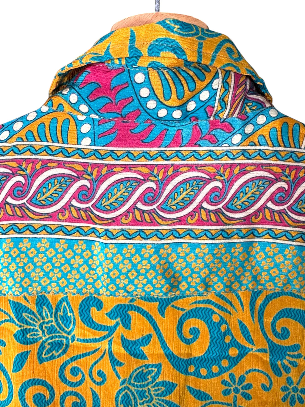 Camicia Particolare Arancione e Turchese - Sari - Taglia L