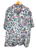 Camicia Etnica Kalamkari Pavoni Cotone Bianco - Taglia L