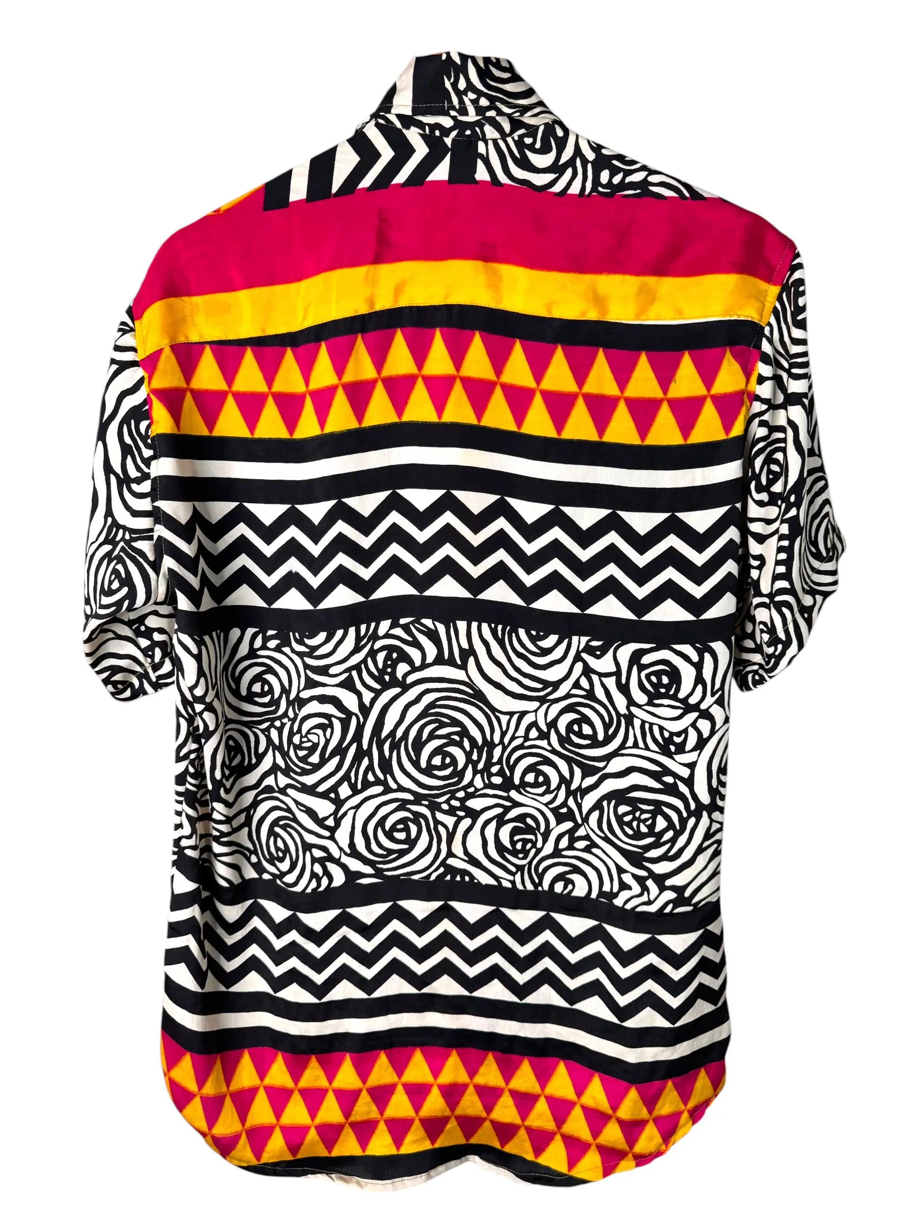 Camicia Particolare Optical Rosa e Nero - Sari - Taglia M