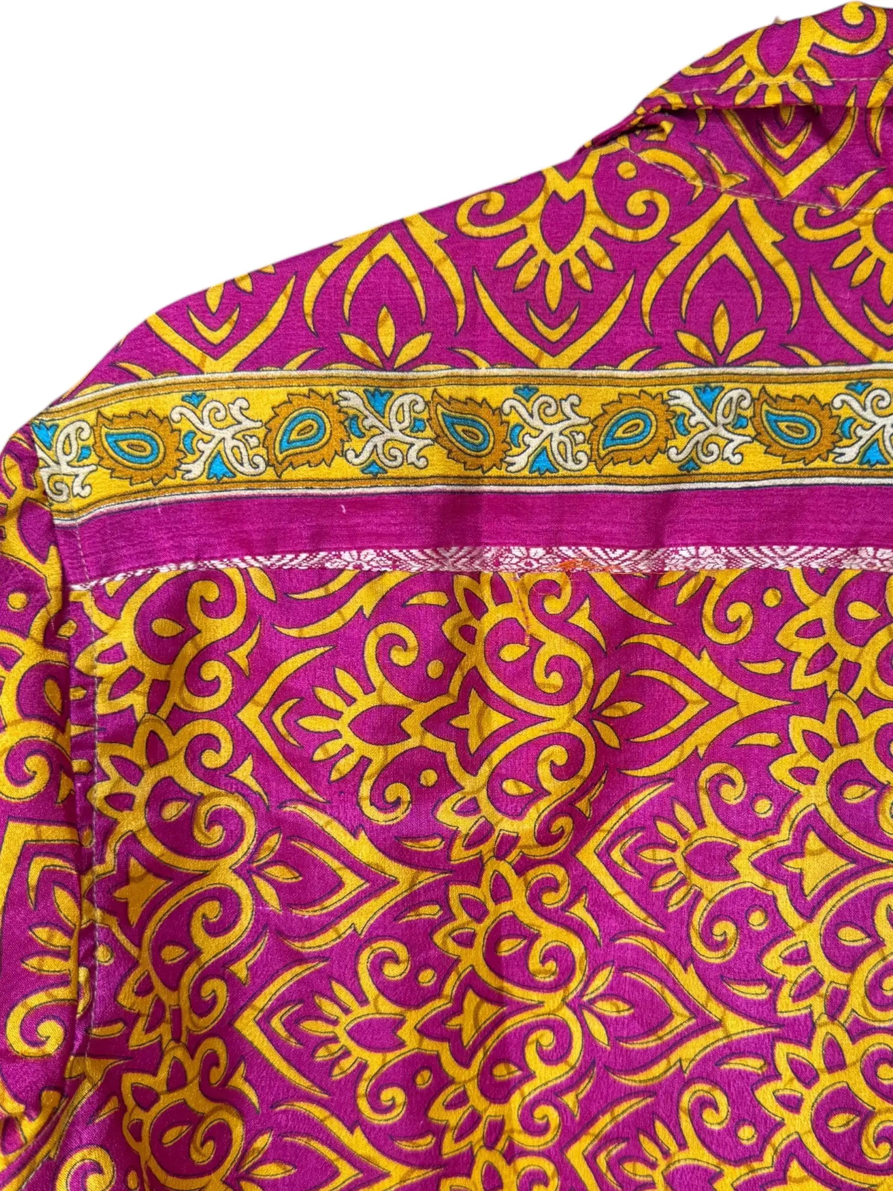 Camicia Etnica Fucsia e Oro Fantasia Orientale - Taglia M