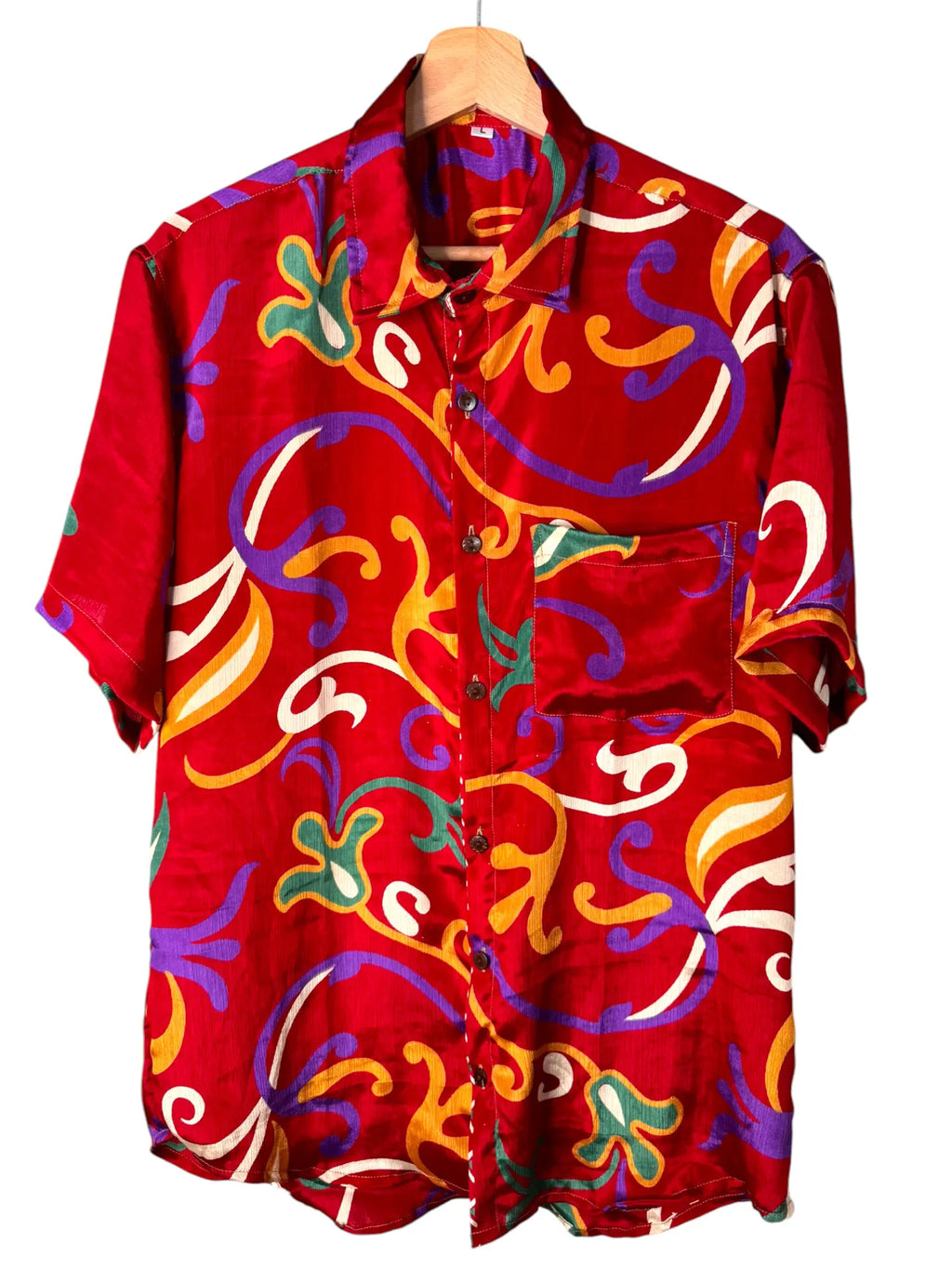 Camicia Particolare Rossa Fantasia - Sari - Taglia L