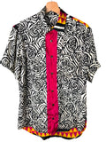Camicia Particolare Optical Rosa e Nero - Sari - Taglia M