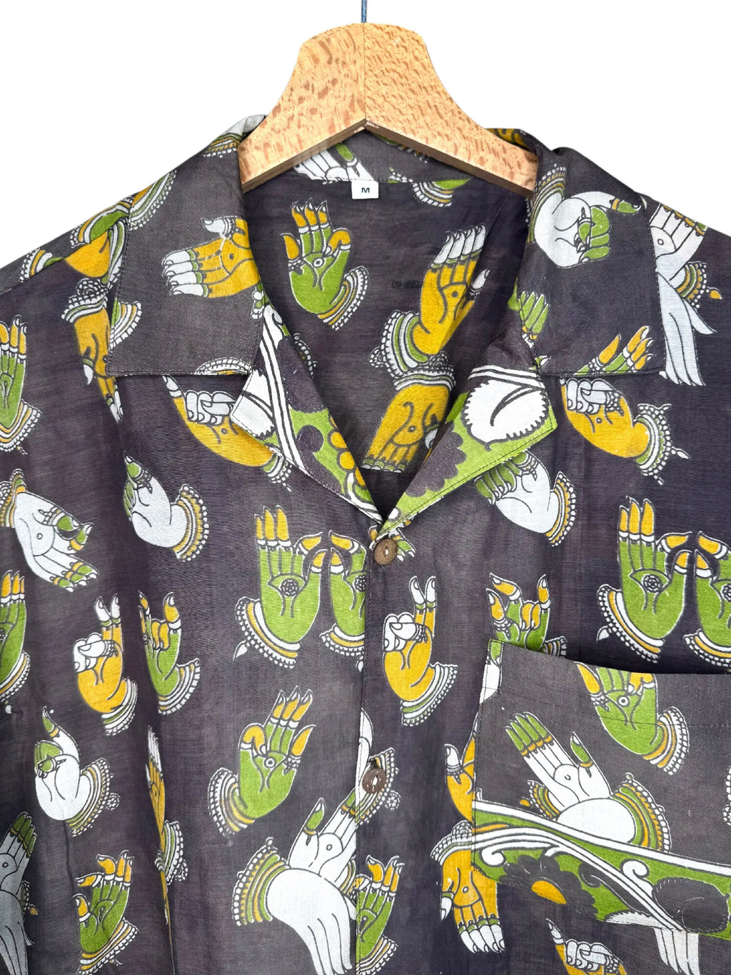 Camicia Etnica Kalamkari Mudra Grigio - Taglia M