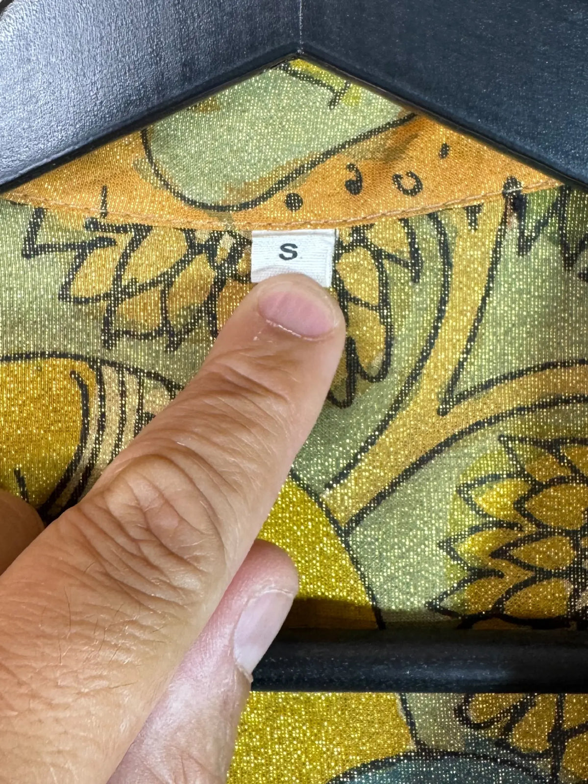 Camicia Etnica Seta Tussar Kalamkari Filo Oro - Tg S