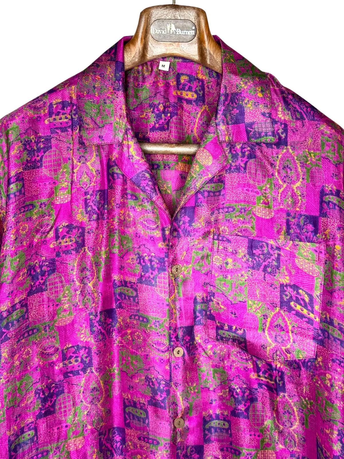 Camicia Etnica Sari Fucsia Motivo Paisley - Taglia M