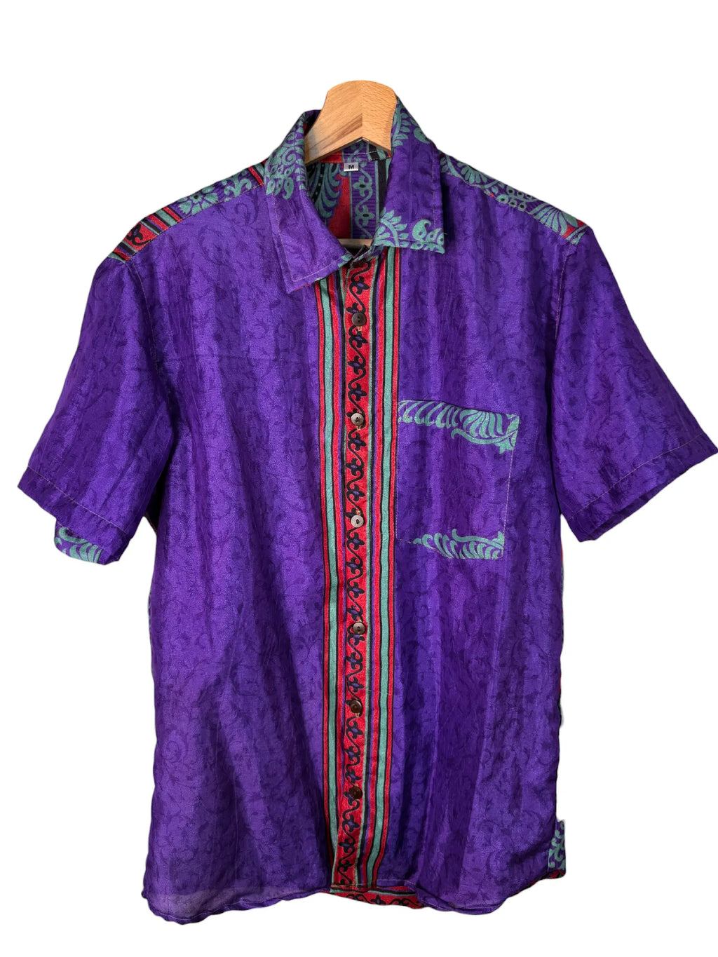 Camicia sari indiani unisex viola paisley etnica Unisex - taglia M CAMICIE PARTICOLARI