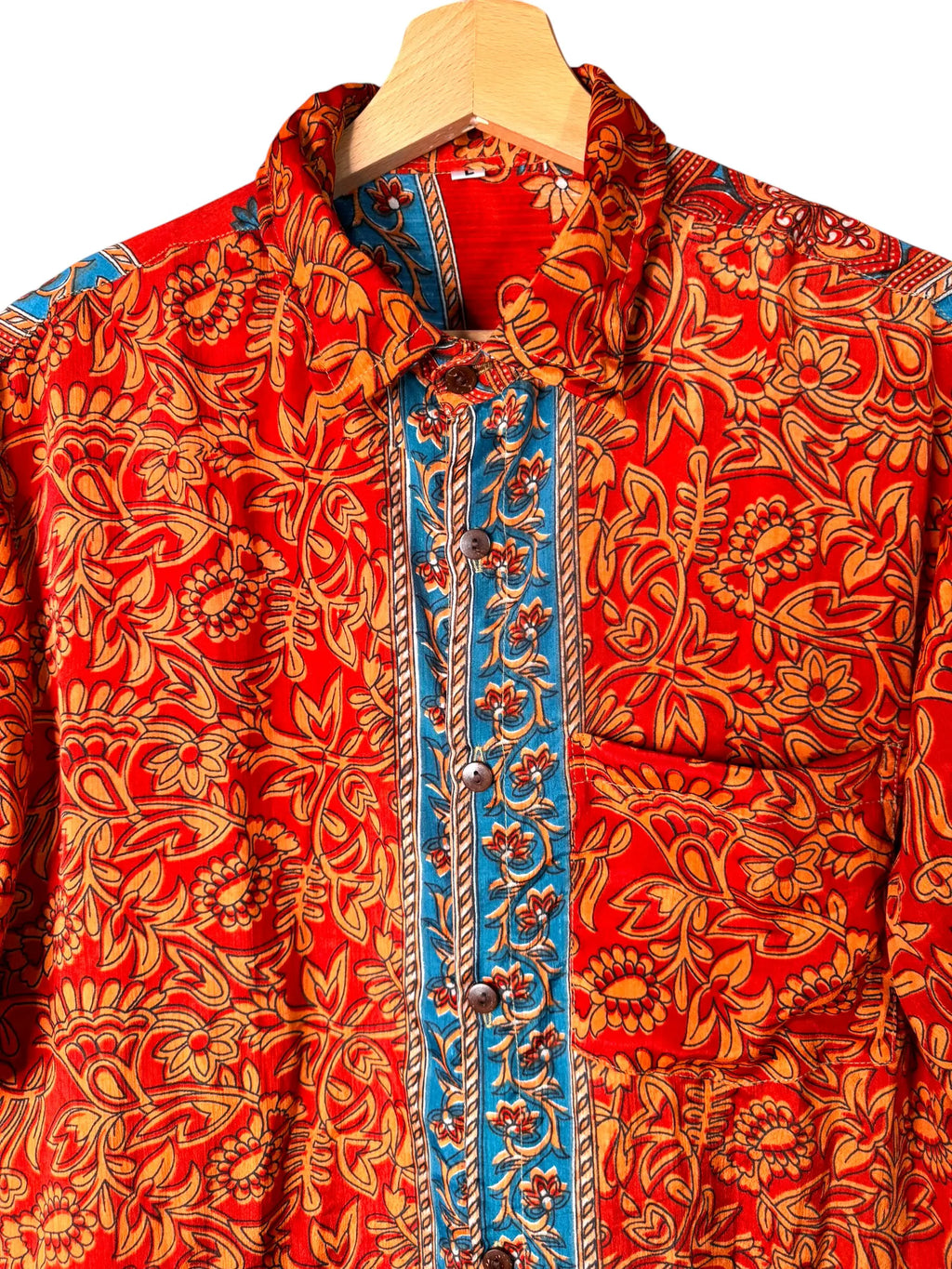 Camicia Particolare Rossa e Azzurra - Sari - Taglia L