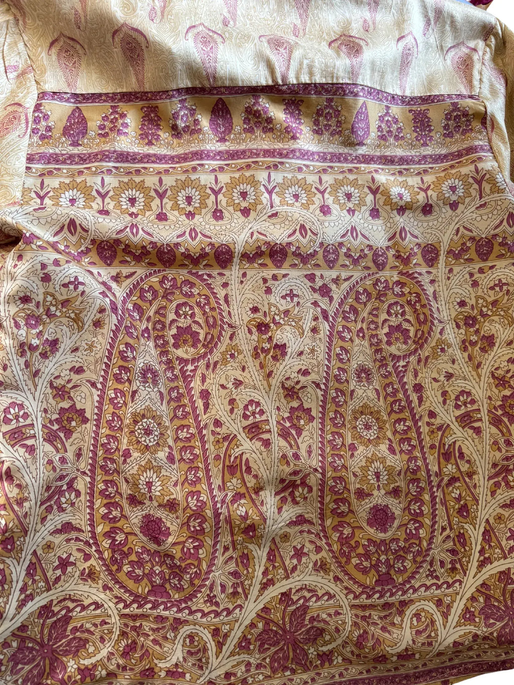 Camicia Etnica in Seta Sari Vintage Paisley - Taglia M
