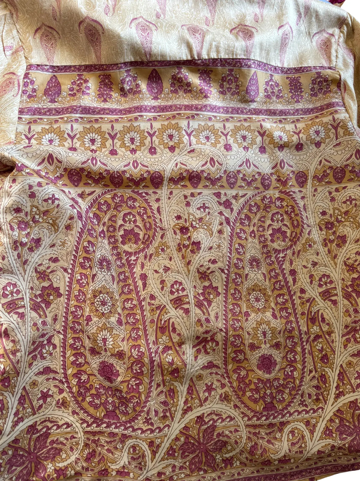 Camicia Etnica in Seta Sari Vintage Paisley - Taglia M