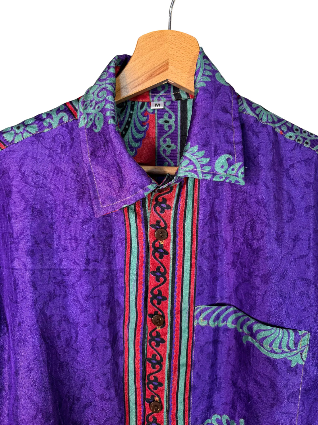 Camicia sari indiani unisex viola paisley etnica Unisex - taglia M CAMICIE PARTICOLARI