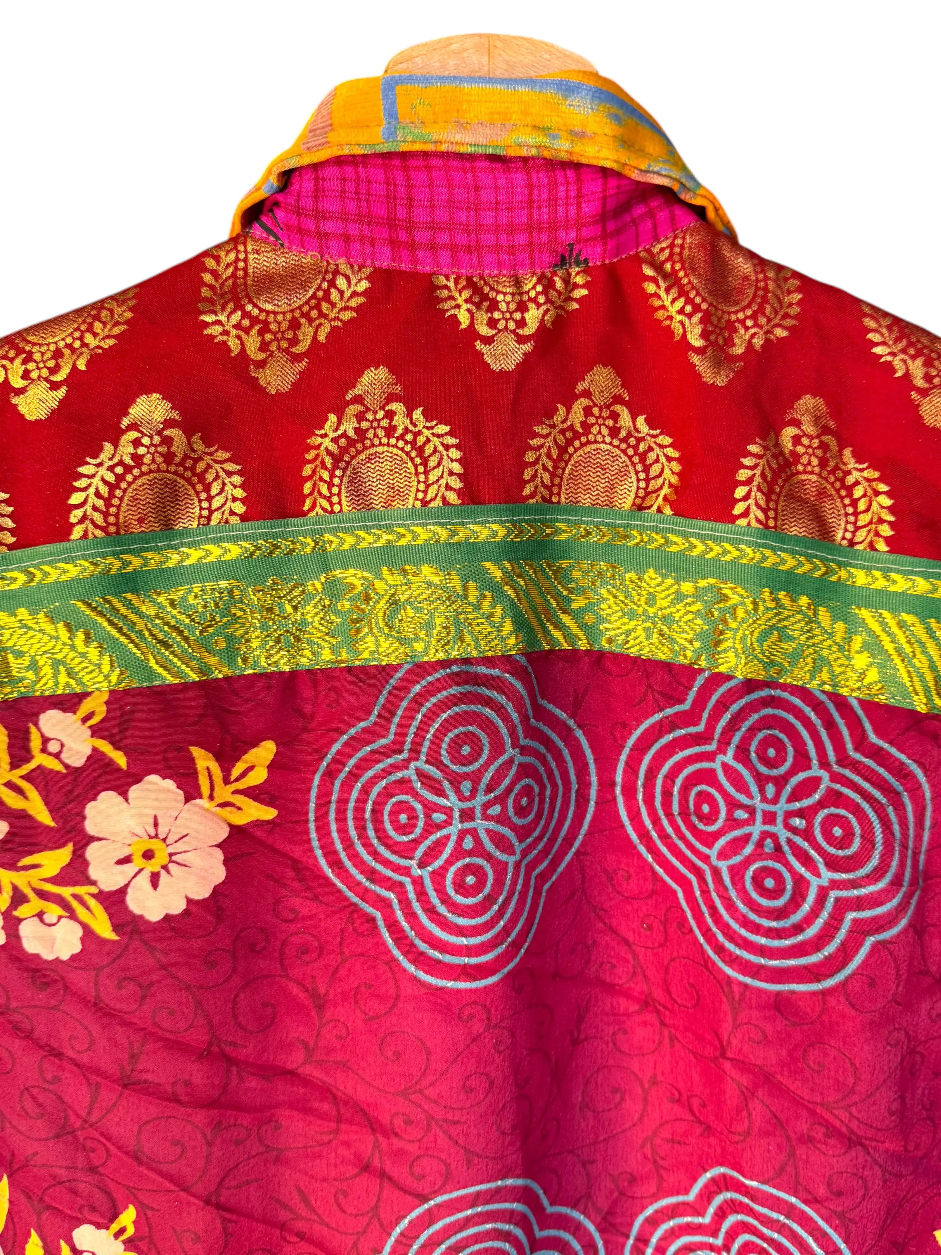 Camicia Patchwork Etnica Multicolor Boho Vintage Unisex - Taglia S