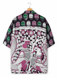 Camicia Kalamkari Block Print Volti Divini e Uccelli Unisex - Taglia XL CAMICIE PARTICOLARI