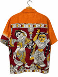 Camicia Etnica Sari Block Print Arancio Danzatrici - Taglia M CAMICIE PARTICOLARI