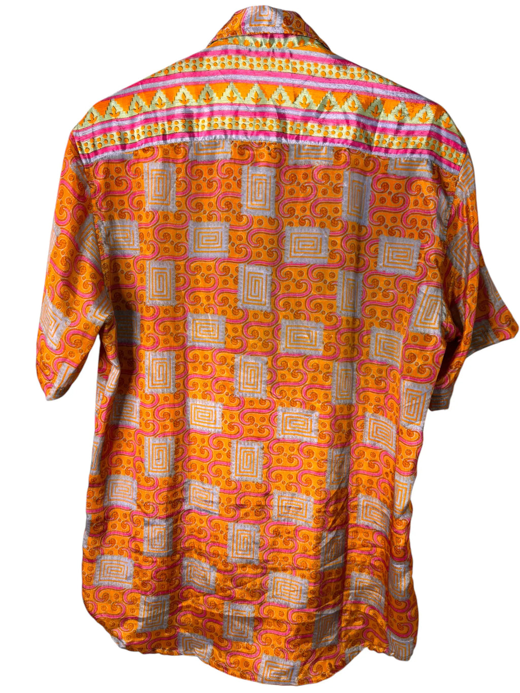 Camicia Particolare Arancio e Rosa - Sari - Taglia L