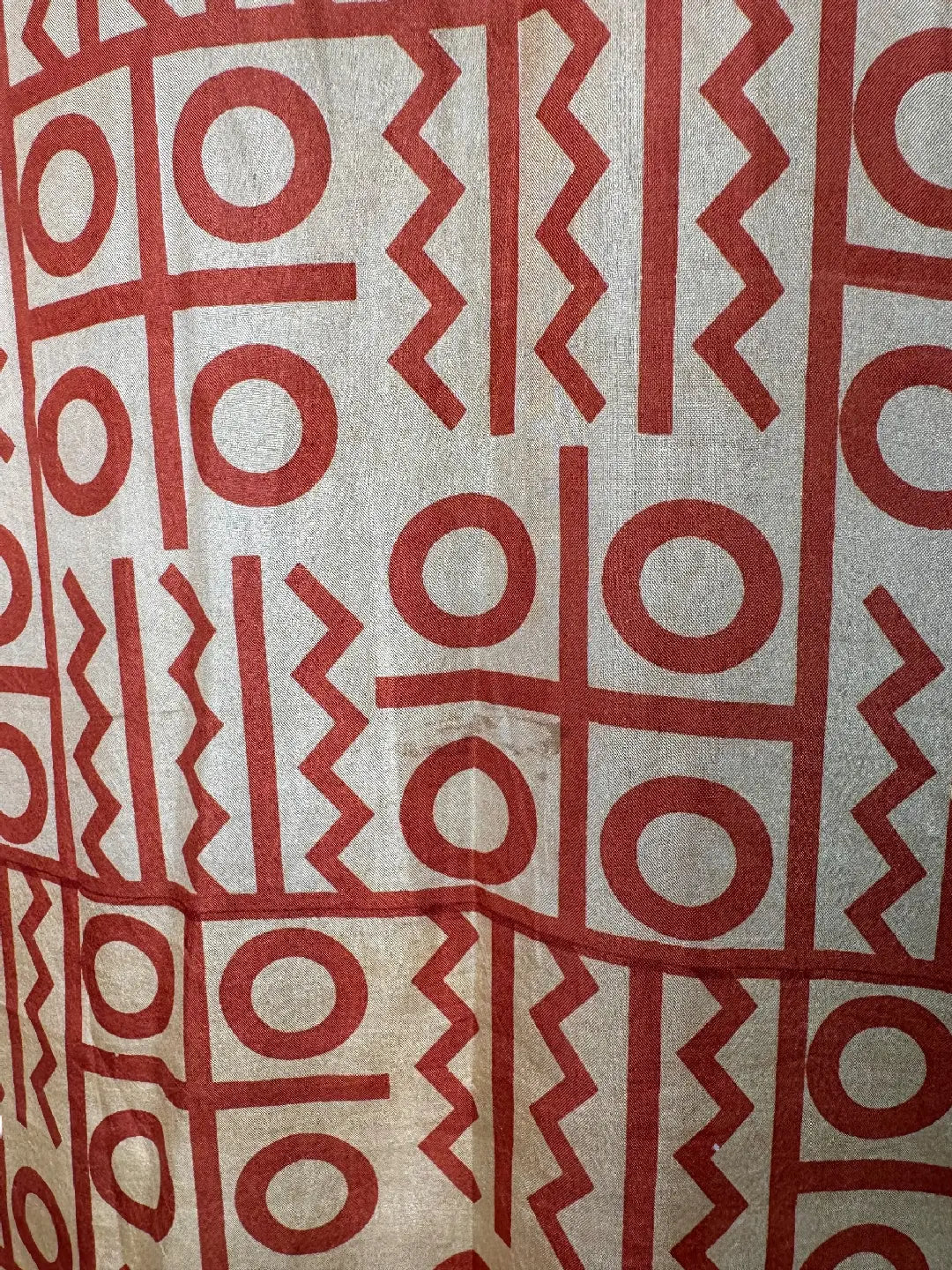 Camicia in Seta Sari Jacquard Artigianale Terracotta Unisex - Taglia M