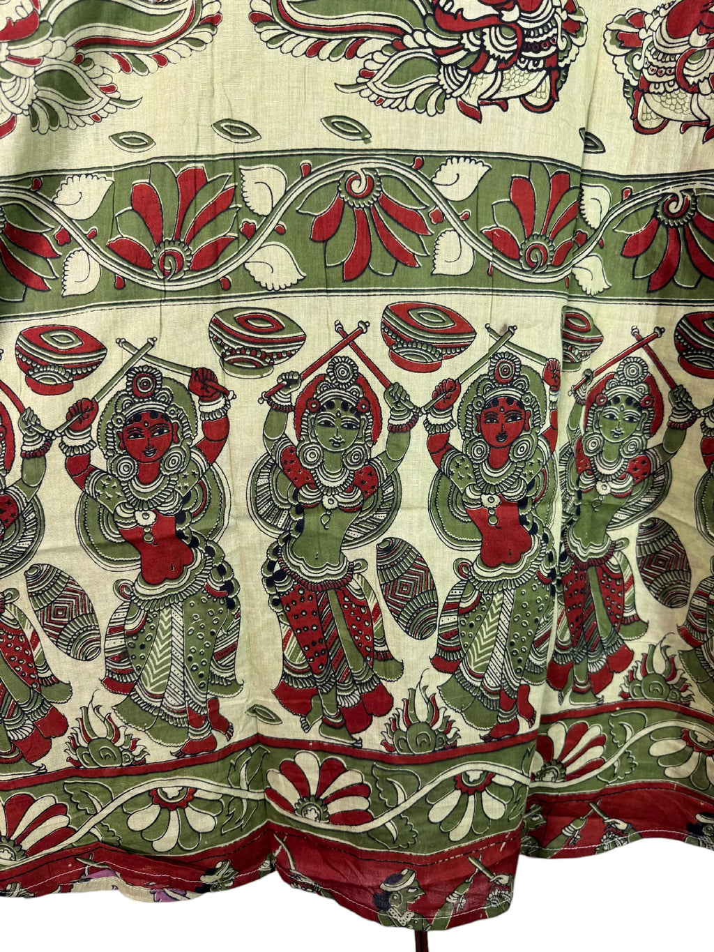 Camicia Sari Block Print Verde Lime Figure Danzanti Unisex - Taglia XL CAMICIE PARTICOLARI
