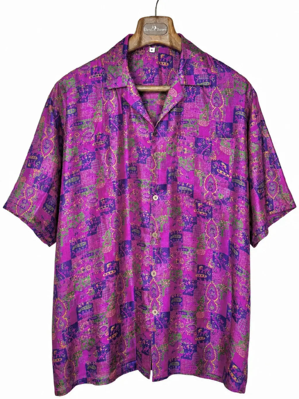 Camicia Etnica Sari Fucsia Motivo Paisley - Taglia M