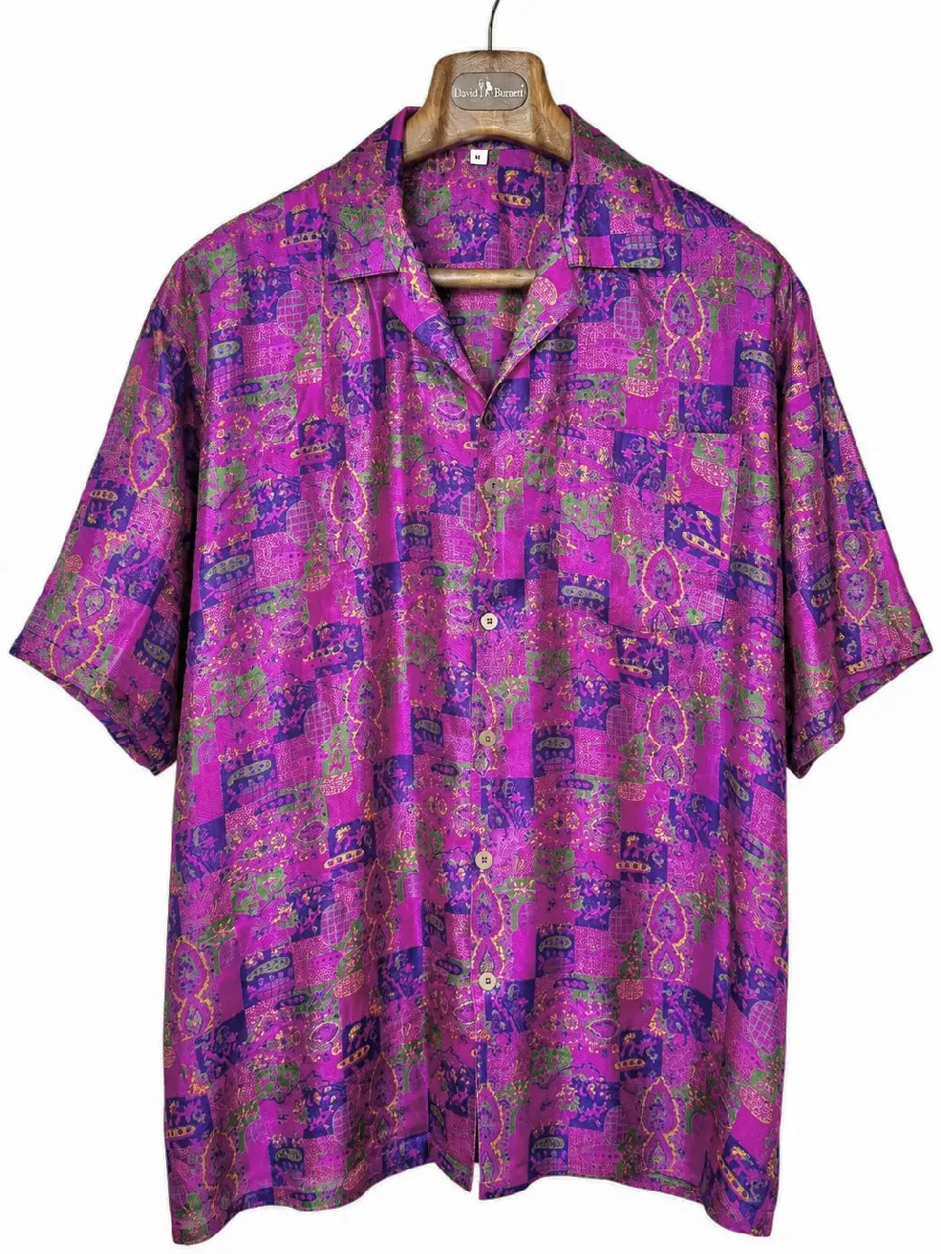 Camicia Etnica Sari Fucsia Motivo Paisley - Taglia M
