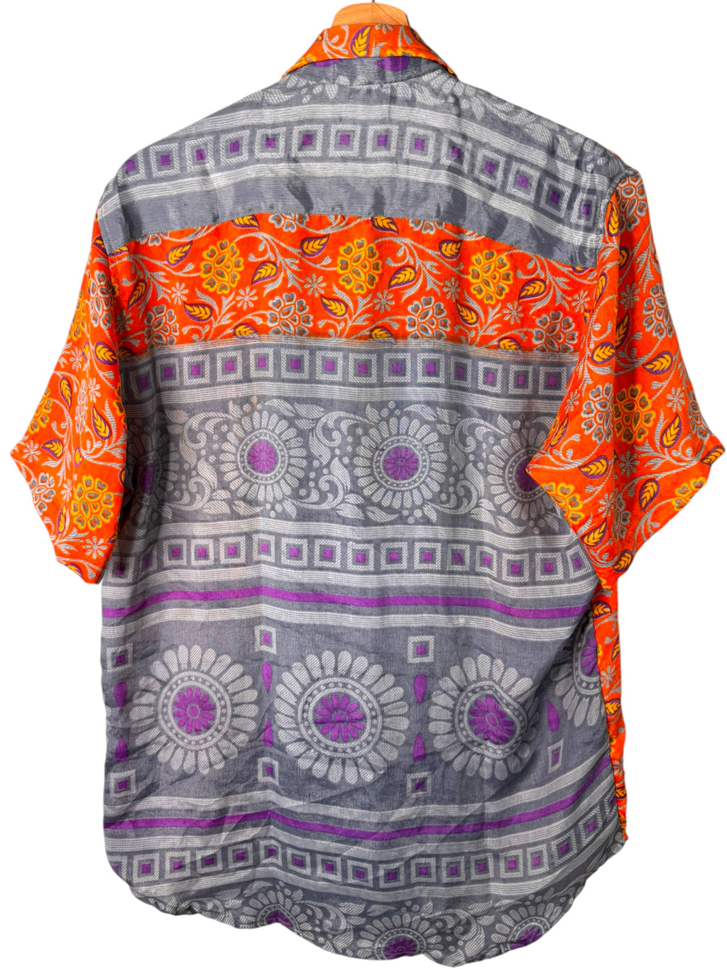 Camicia Particolare Arancio Grigio - Sari - Taglia L