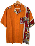 Camicia Etnica Sari Block Print Arancio Danzatrici - Taglia M CAMICIE PARTICOLARI