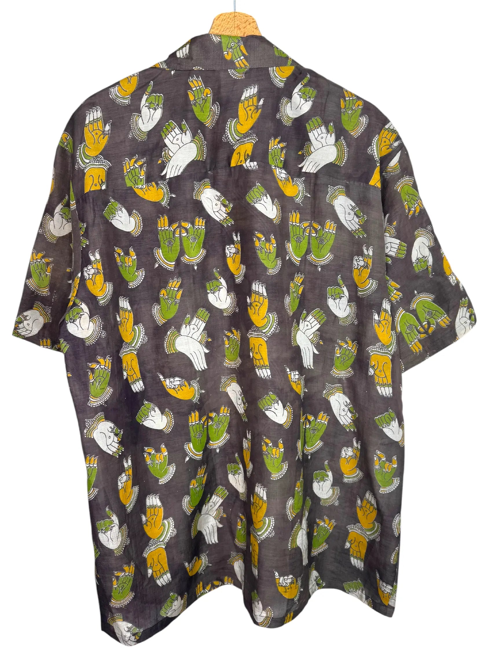 Camicia Etnica Kalamkari Mudra Grigio - Taglia M