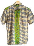 Camicia Paisley Etnica Beige e Blu Vintage - Taglia S