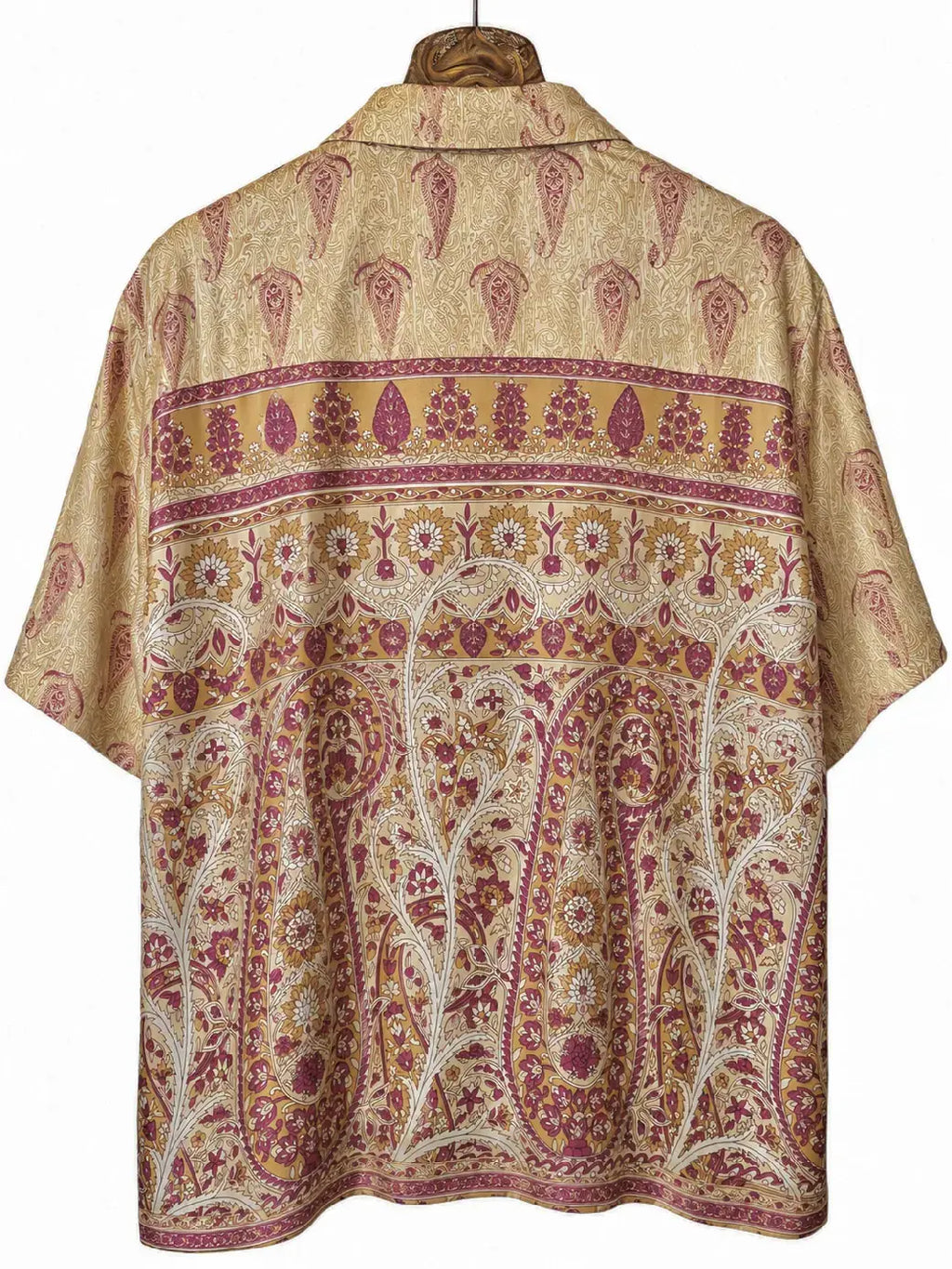 Camicia Etnica in Seta Sari Vintage Paisley - Taglia M