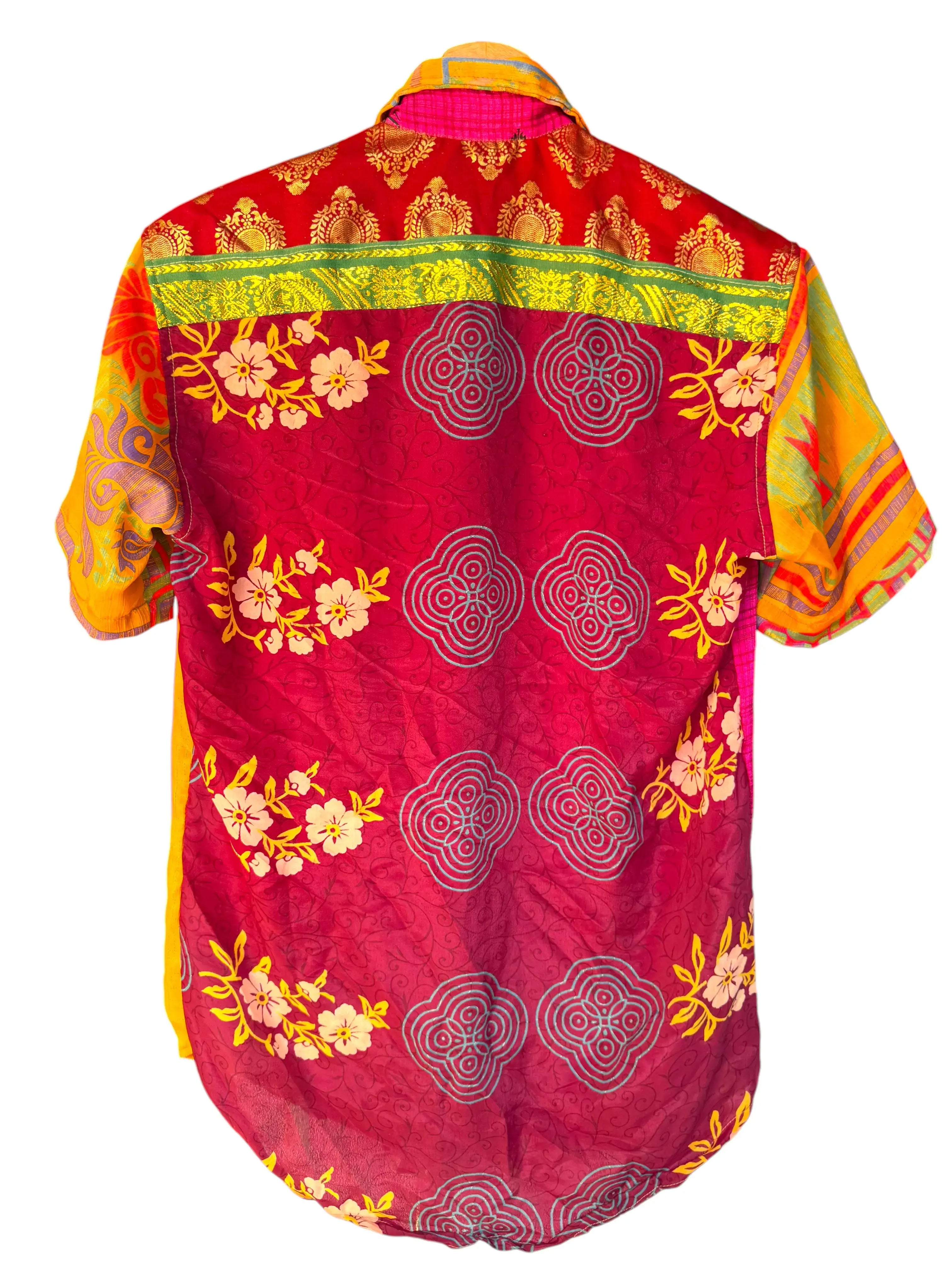 Camicia Patchwork Etnica Multicolor Boho Vintage Unisex - Taglia S