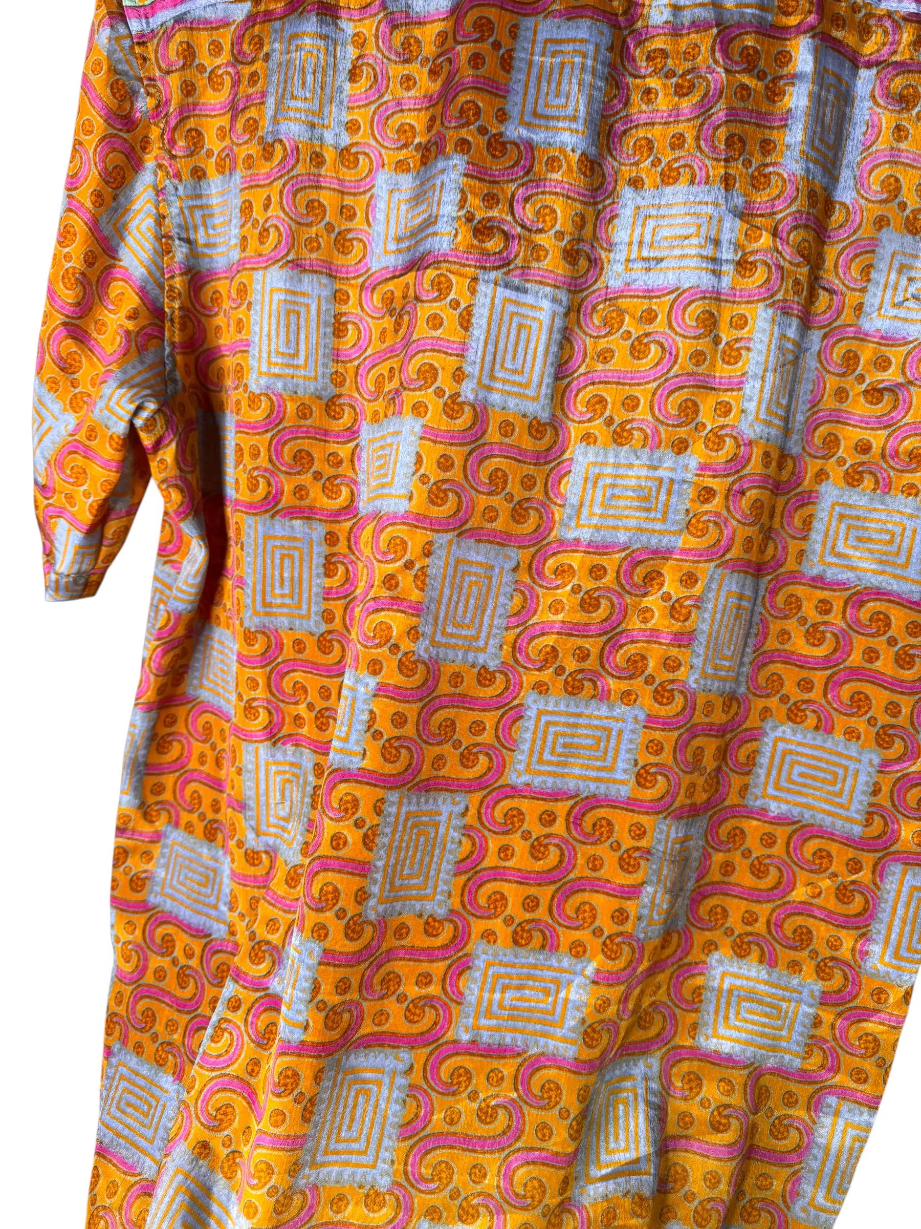 Camicia Particolare Arancio e Rosa - Sari - Taglia L