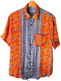 Camicia Particolare Arancio Grigio - Sari - Taglia L