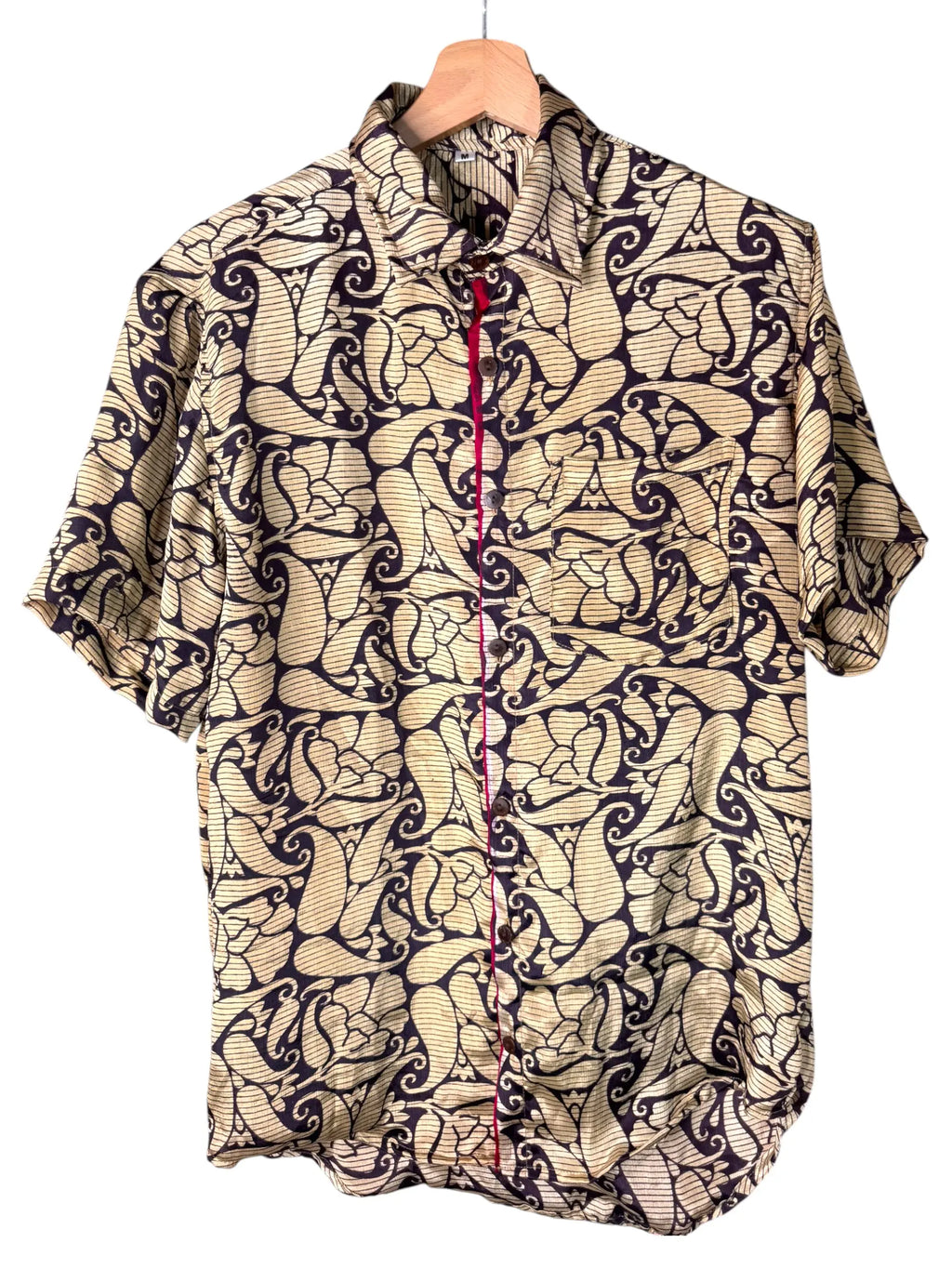 Camicia Particolare Beige e Nero - Sari - Taglia M