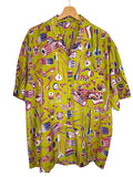Camicia Etnica Kalamkari Strumenti Musicali Verde - Taglia M
