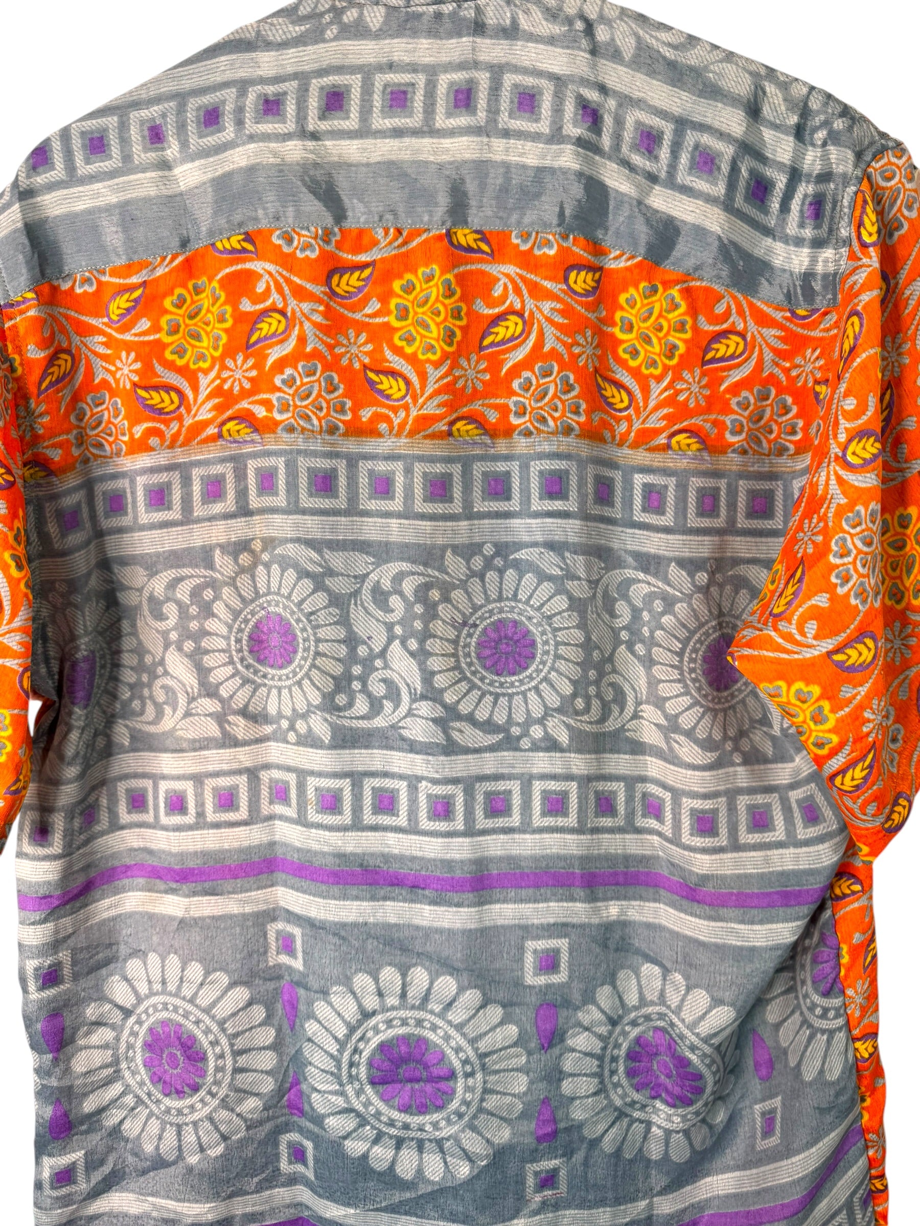 Camicia Particolare Arancio Grigio - Sari - Taglia L