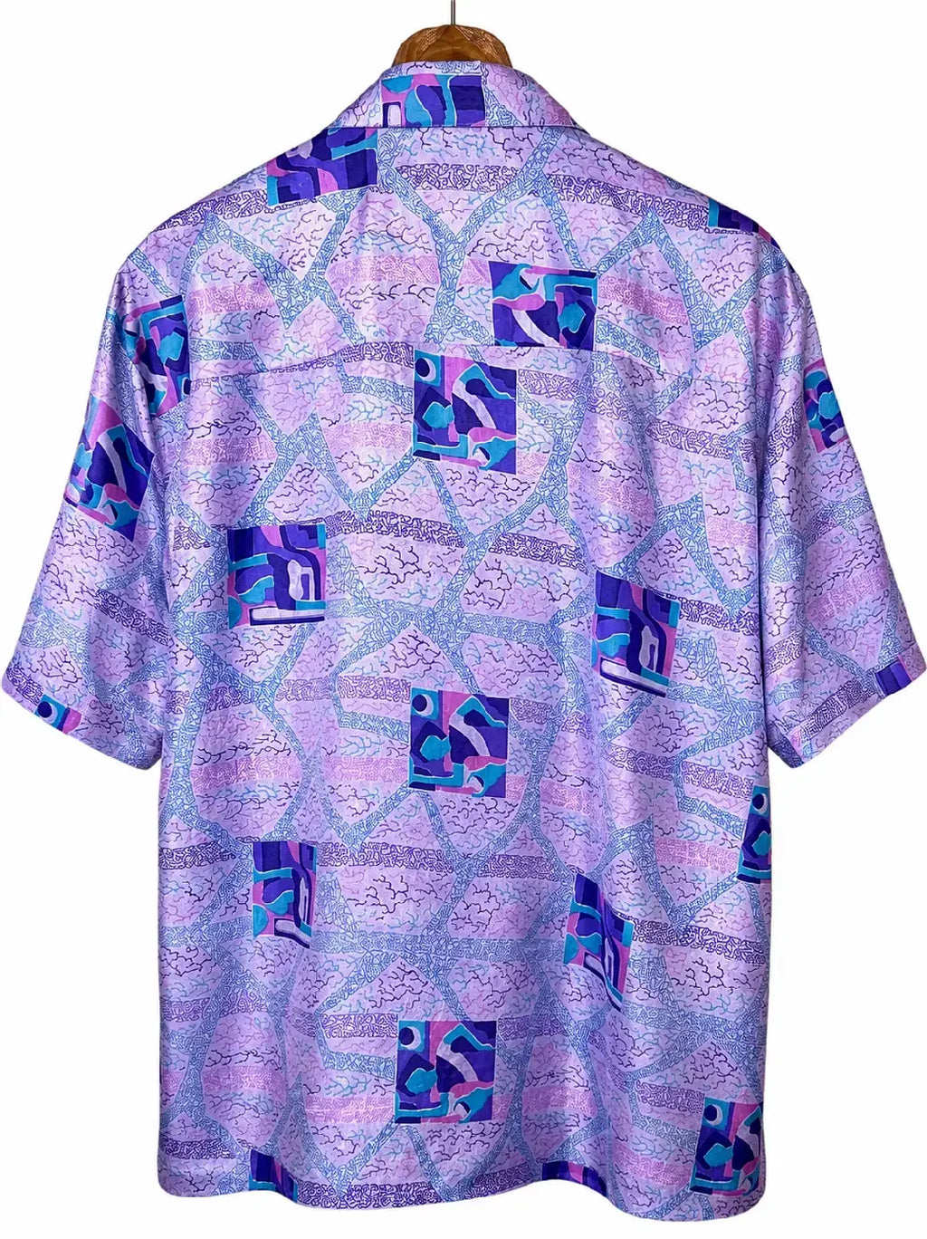 Camicia Etnica Sari Fantasia Geometrica Viola - M