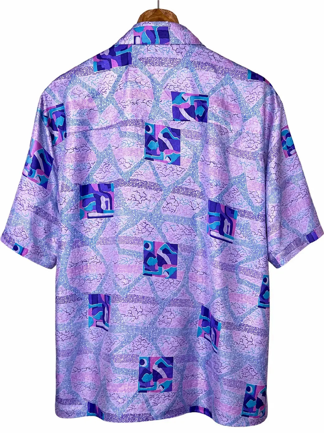 Camicia Etnica Sari Fantasia Geometrica Viola - M