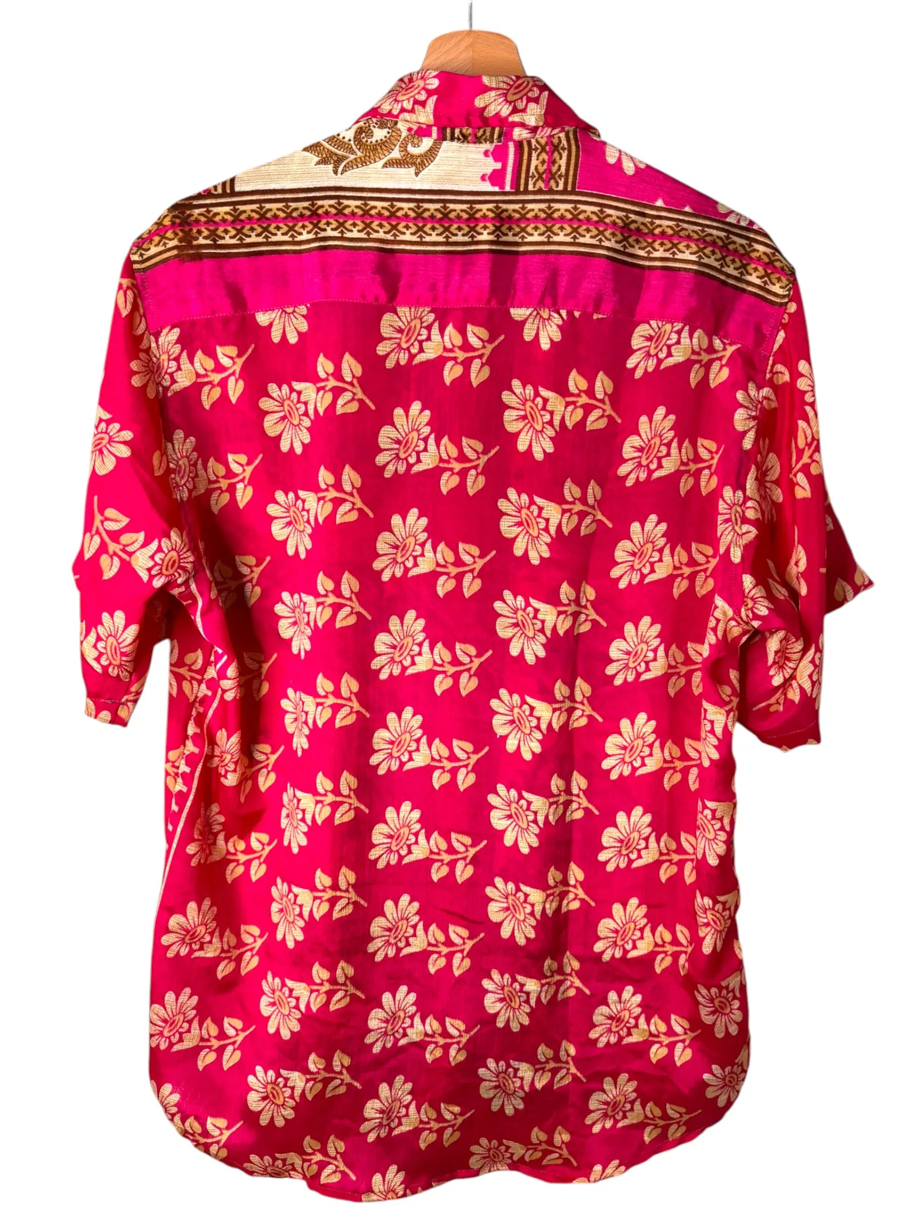 Camicia Particolare Fucsia e Beige - Sari - Taglia L