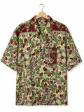 Camicia Sari Block Print Verde Lime Figure Danzanti Unisex - Taglia XL CAMICIE PARTICOLARI