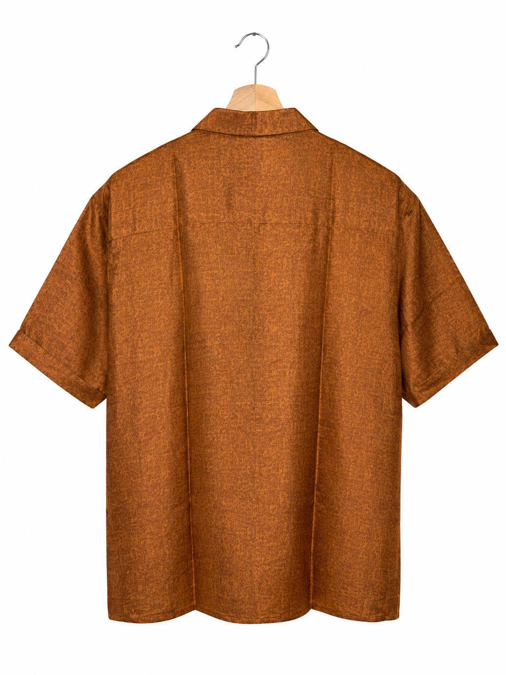 Camicia in Seta Sari Tono su Tono Ambra e Rame Unisex - Taglia S