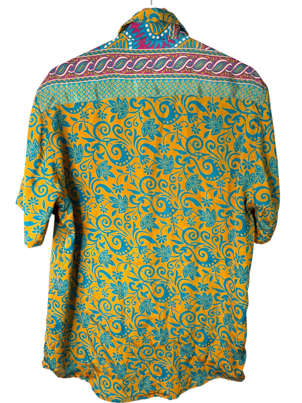 Camicia Particolare Arancione e Turchese - Sari - Taglia L