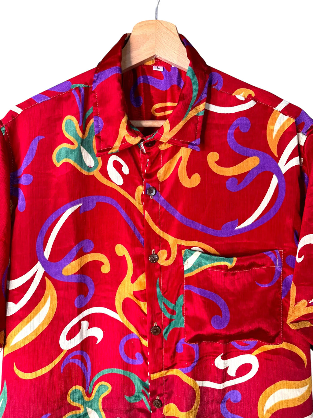 Camicia Particolare Rossa Fantasia - Sari - Taglia L