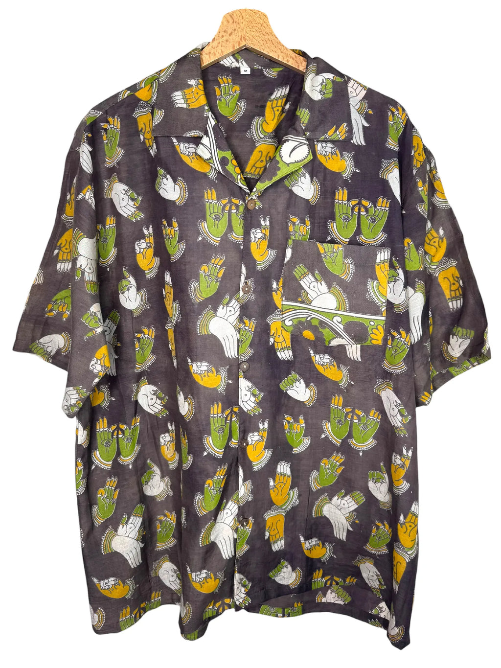 Camicia Etnica Kalamkari Mudra Grigio - Taglia M