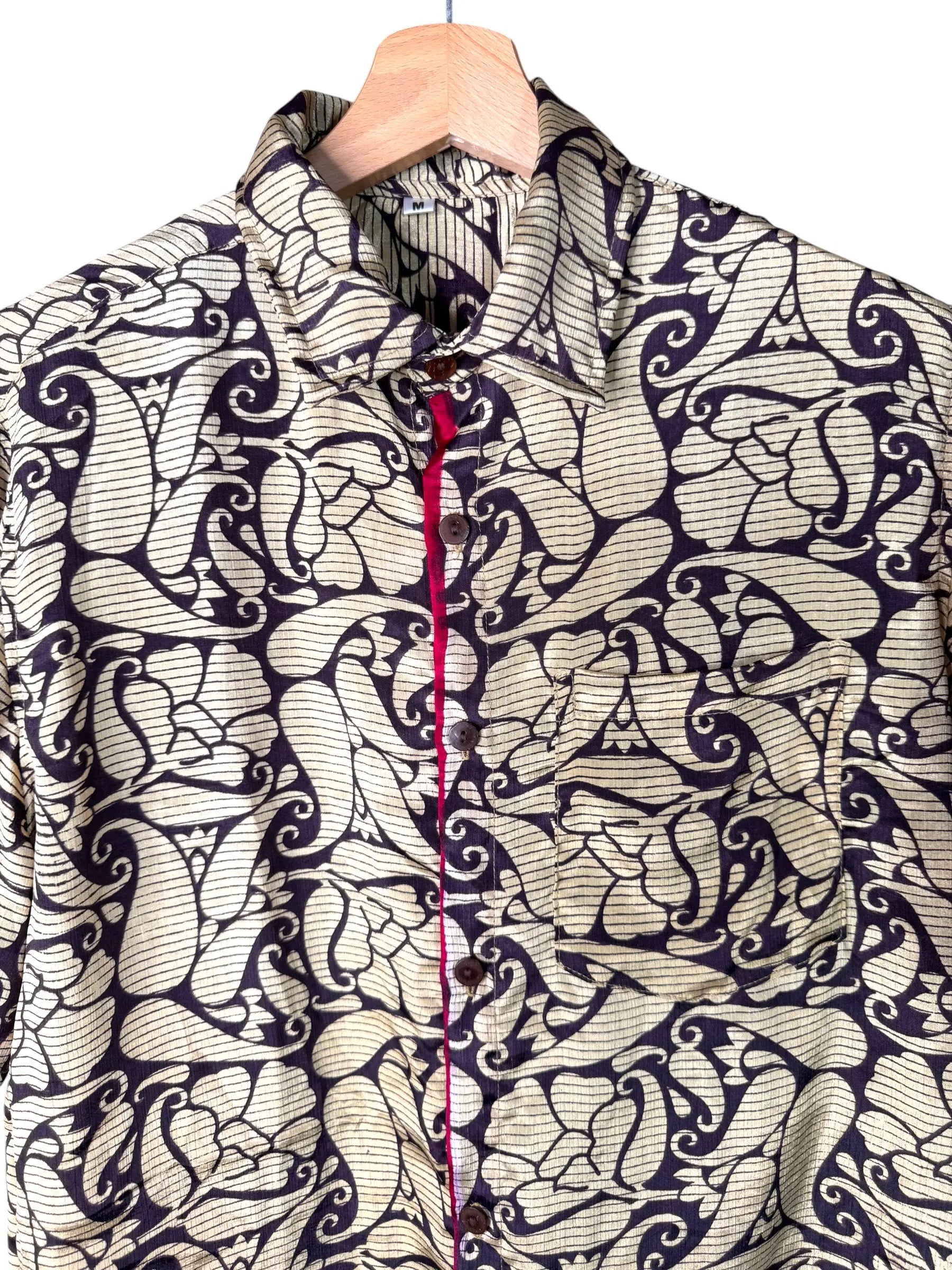 Camicia Particolare Beige e Nero - Sari - Taglia M